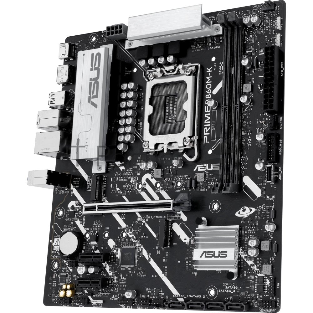 Материнская плата ASUS PRIME B860M-K, LGA1851, Intel B860, 2xDDR5, 4xSATA, 2xM.2, 1xPCIe 4.0 x16, DisplayPort, HDMI, 1x2.5Gb LAN, 3x3.5 мм, 7.1, microATX