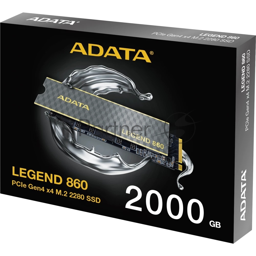 Накопитель SSD ADATA LEGEND 860, 2Tb, PCIe 4.0 x4, M.2 2280, NVMe, R/W 6000/5000, с радиатором