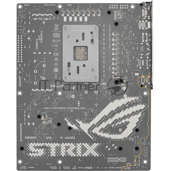 Материнская плата ASUS ROG STRIX B850-A GAMING WIFI, AM5, AMD B850, 4xDDR5, 2xSATA, 4xM.2, 1xPCIe 5.0 x16, 1xPCIe 4.0 x16, 1xPCIe 4.0 x4, DisplayPort, HDMI, 1x2.5Gb LAN, USB Type-C, 3x3.5 мм, 7.1, ATX