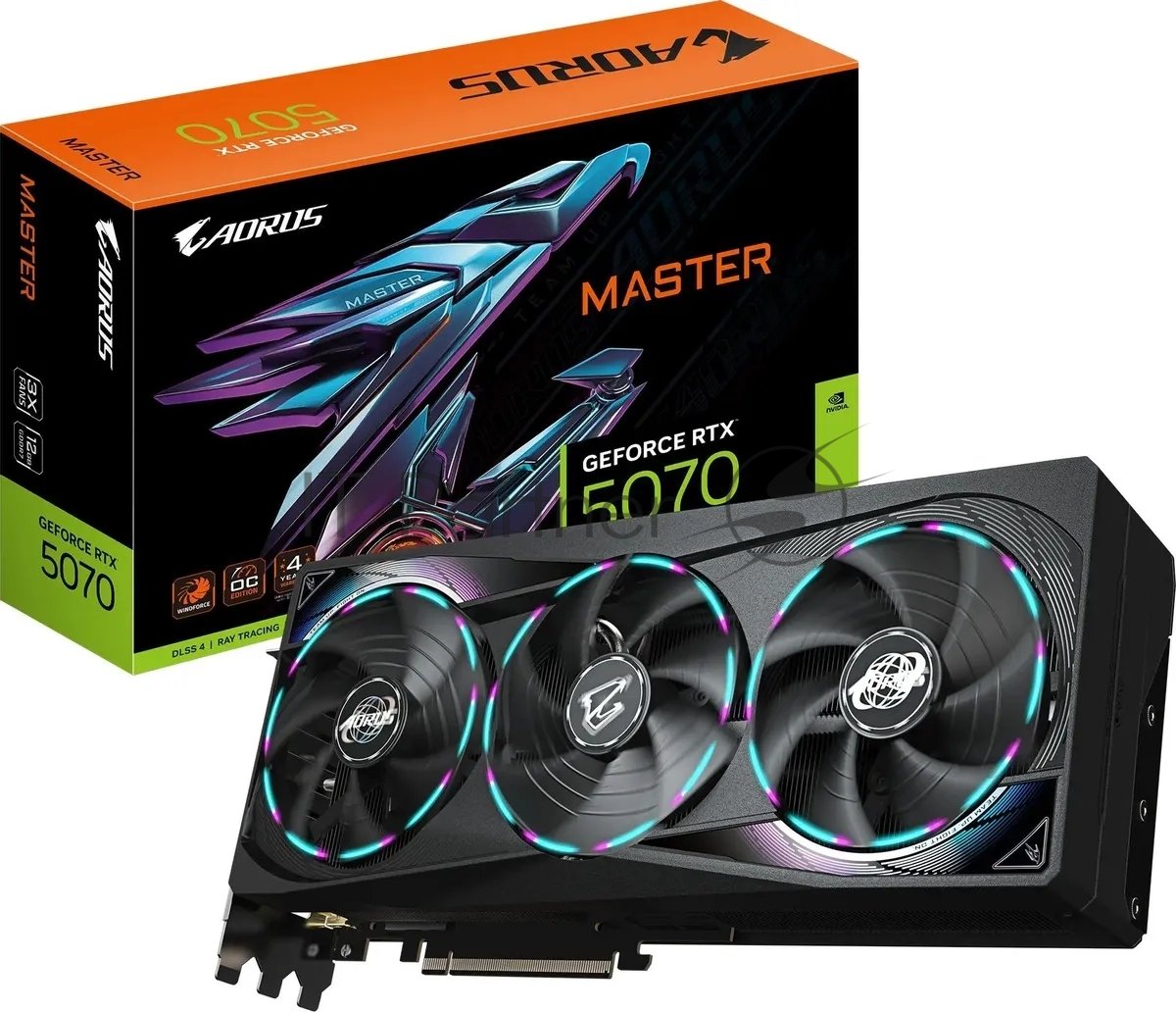 Видеокарта Gigabyte PCI-E GV-N5070AORUS M-12GD 1.0 NVIDIA GeForce RTX 5070 12Gb 192bit GDDR7 2805/28000 HDMIx1 DPx3 HDCP Ret