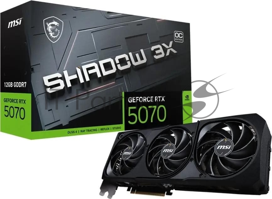 Видеокарта MSI GeForce RTX 5070 SHADOW 3X OC, 12 GB GDDR7, 192 bit, 3xDisplayPort, HDMI, GPU 2330 MHz