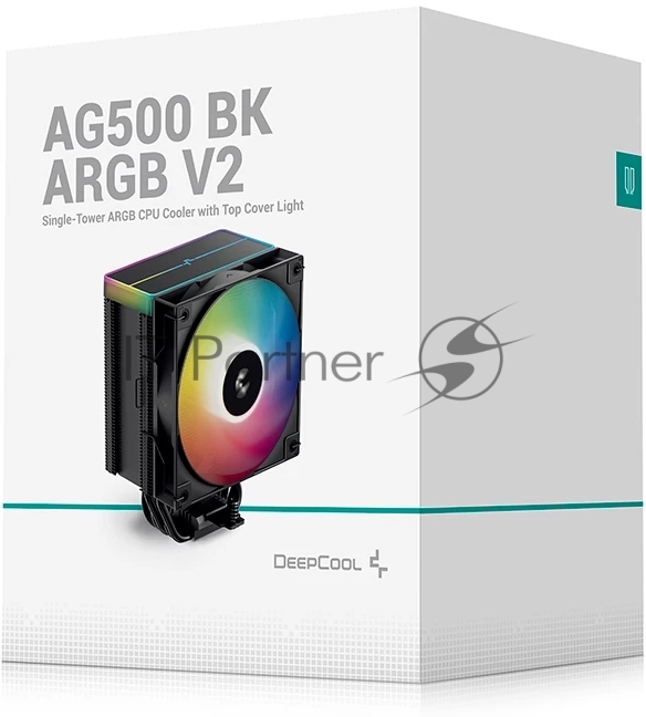 Кулер для процессора DEEPCOOL AG500 BK ARGb V2 черный 120мм алюминий+медь 1900rpm 29.4db 40pin 240W 160мм