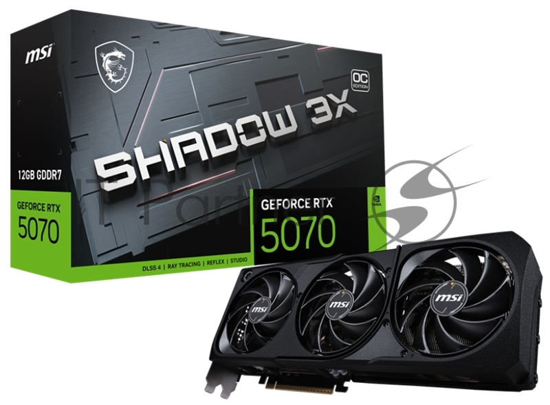 Видеокарта MSI GeForce RTX 5070 SHADOW 3X OC, 12 GB GDDR7, 192 bit, 3xDisplayPort, HDMI, GPU 2330 MHz