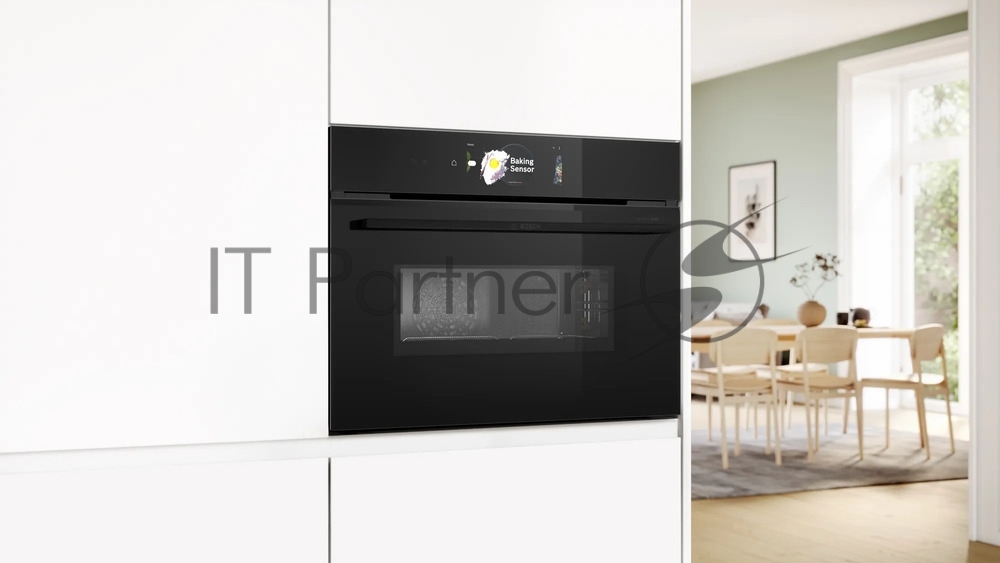 Встраиваемый духовой шкаф Bosch CMG978NB1 Accent line с микроволновой печью и 22 типами нагрева, 45.5x59.5x54.8 см, 45л, дисплей,инвертор,SoftClose и SoftOpen, Bosch Assist, черный. Телескопические направляющие 1 уровень,пиролитическая очистка,многоточечный термощуп PerfectRoast