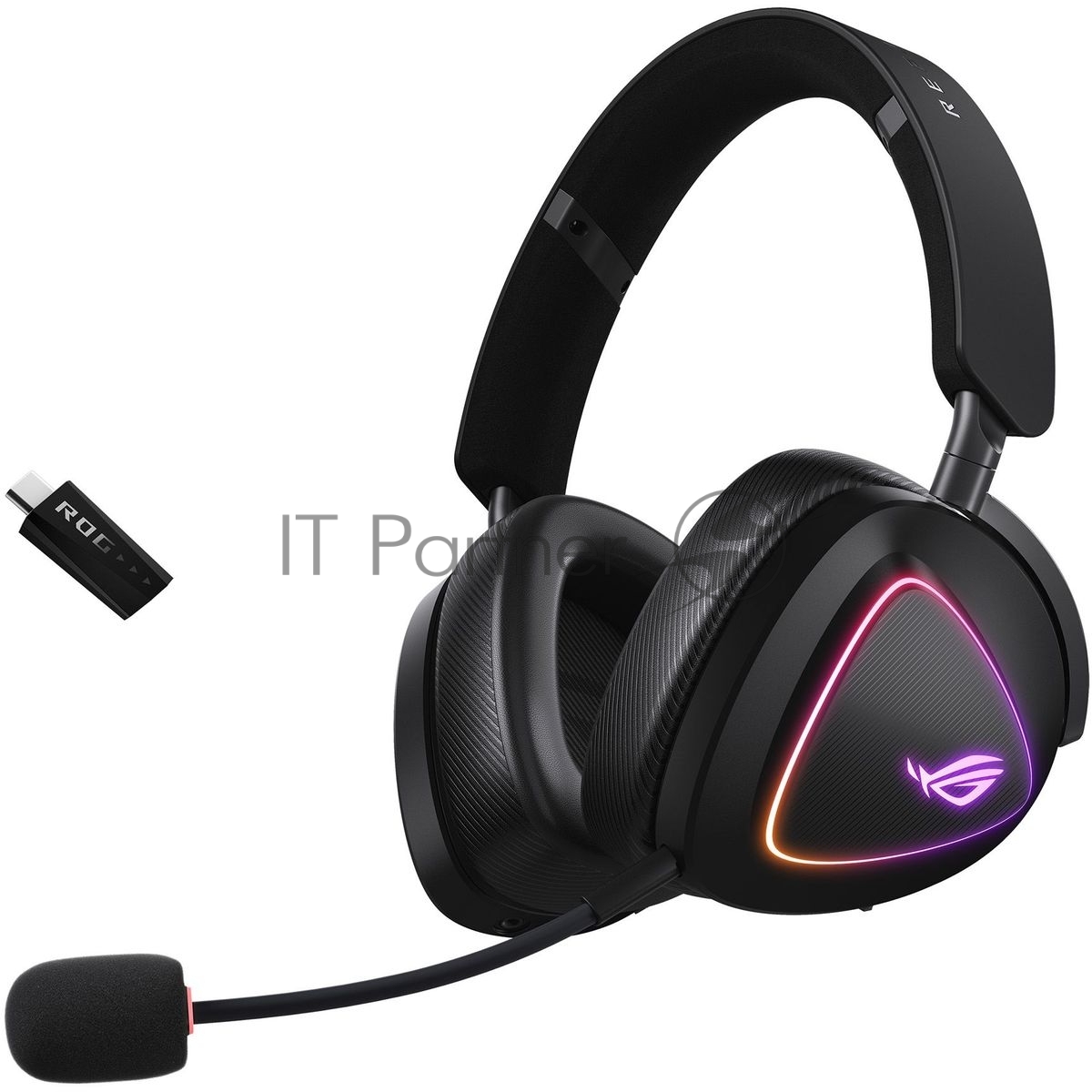 Гарнитура ASUS ROG Delta II чёрный, беспроводная + проводная, Bluetooth, подсветка