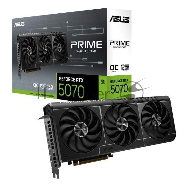 Видеокарта ASUS GeForce RTX 5070 PRIME OC Edition, 12 GB GDDR7, 192 bit, 3xDisplayPort, HDMI, GPU 2330 MHz
