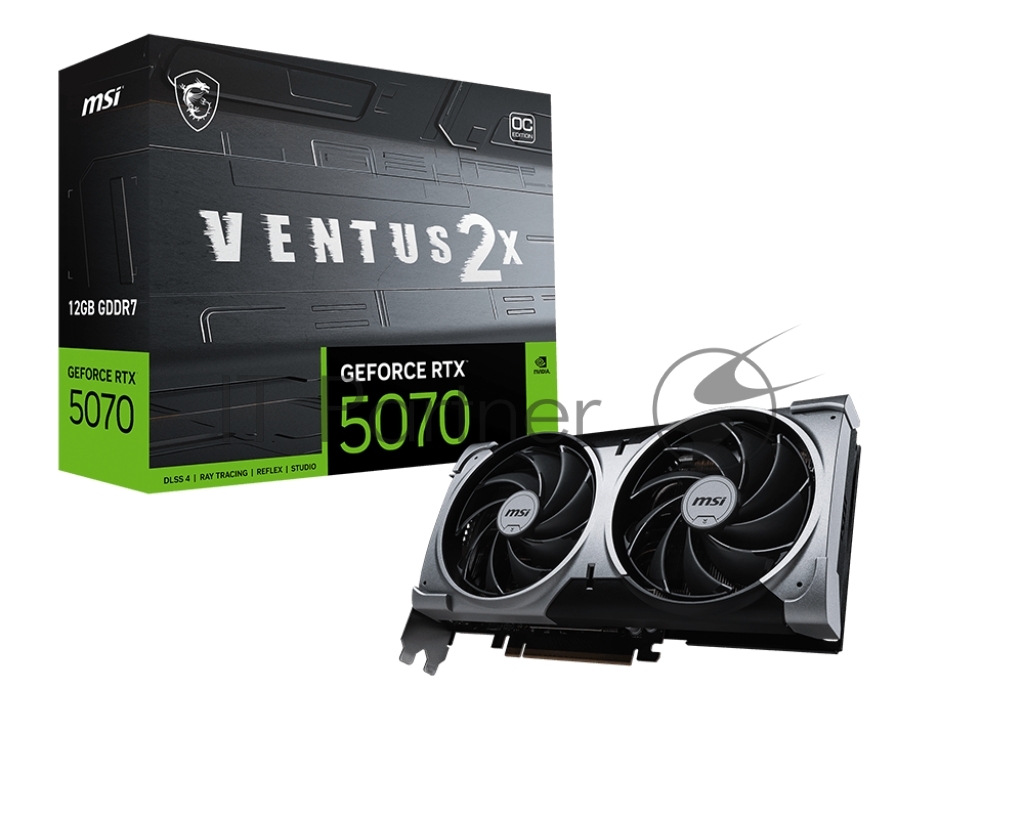 Видеокарта MSI GeForce RTX 5070 VENTUS 2X OC, 12 GB GDDR7, 192 bit, 3xDisplayPort, HDMI, GPU 2542 MHz