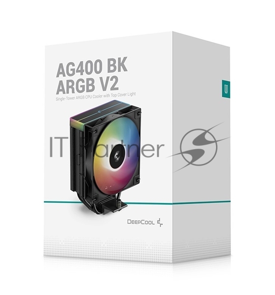 Кулер для процессора DEEPCOOL AG400 BK ARGb V2 черный 120мм алюминий+медь 2100rpm 31.6db 4-pin 220W 154мм