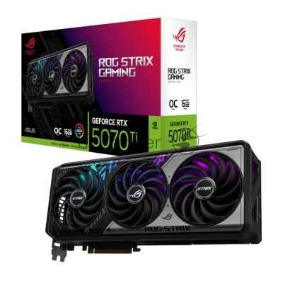 Видеокарта ASUS ROG Strix GeForce RTX 5070 Ti Gaming OC Edition, 16 GB GDDR7, 256 bit, 3xDisplayPort, 2xHDMI, GPU 2602 MHz