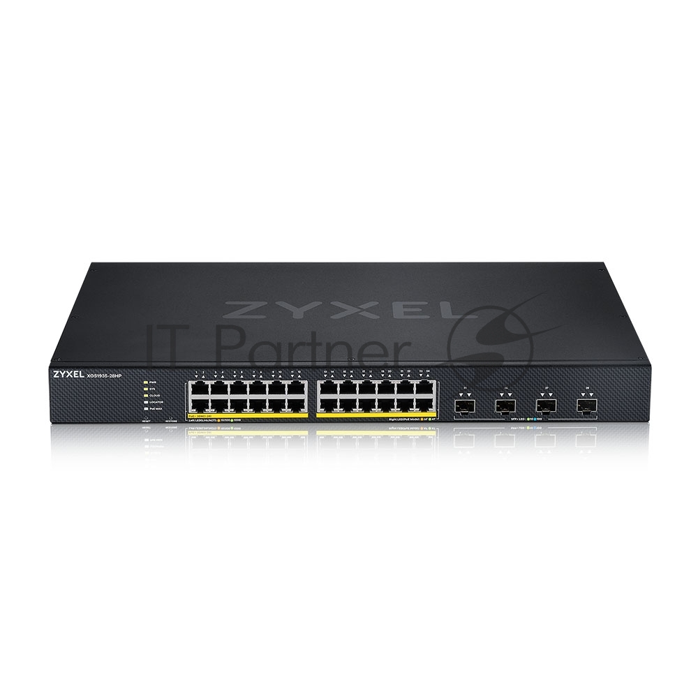 Коммутатор Smart L3 Lite PoE+ Zyxel NebulaFlex XGS1935-28HP, rack 19", 24xGE PoE+, 4xSFP+, бюджет PoE 375 Вт