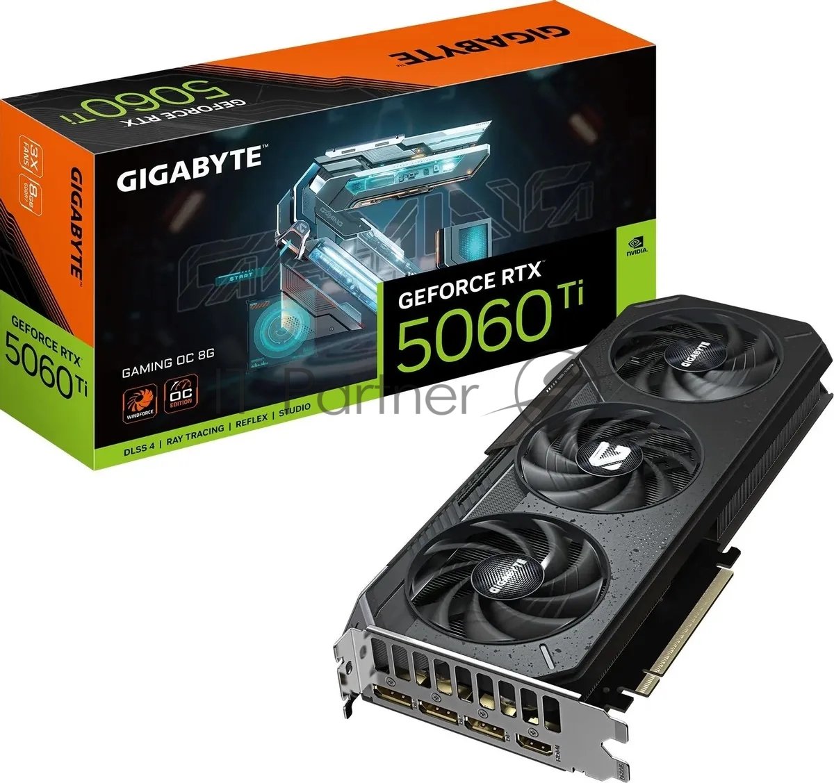 Видеокарта Gigabyte GeForce RTX 5060 Ti Gaming OC, NVIDIA RTX 5060 Ti, 8 ГБ GDDR7, 128 бит, PCI-e 5.0, 1xHDMI, 3xDP, 2647 МГц