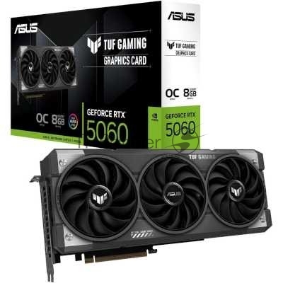 Видеокарта Asus NVIDIA - GeForce RTX 5060, PCI-E 5.0 16x, GDDR7 8GB 128bit, 1x HDMI, 3x DP, 150Вт, 302мм, Full Height, 90YV0N00-M0NA00