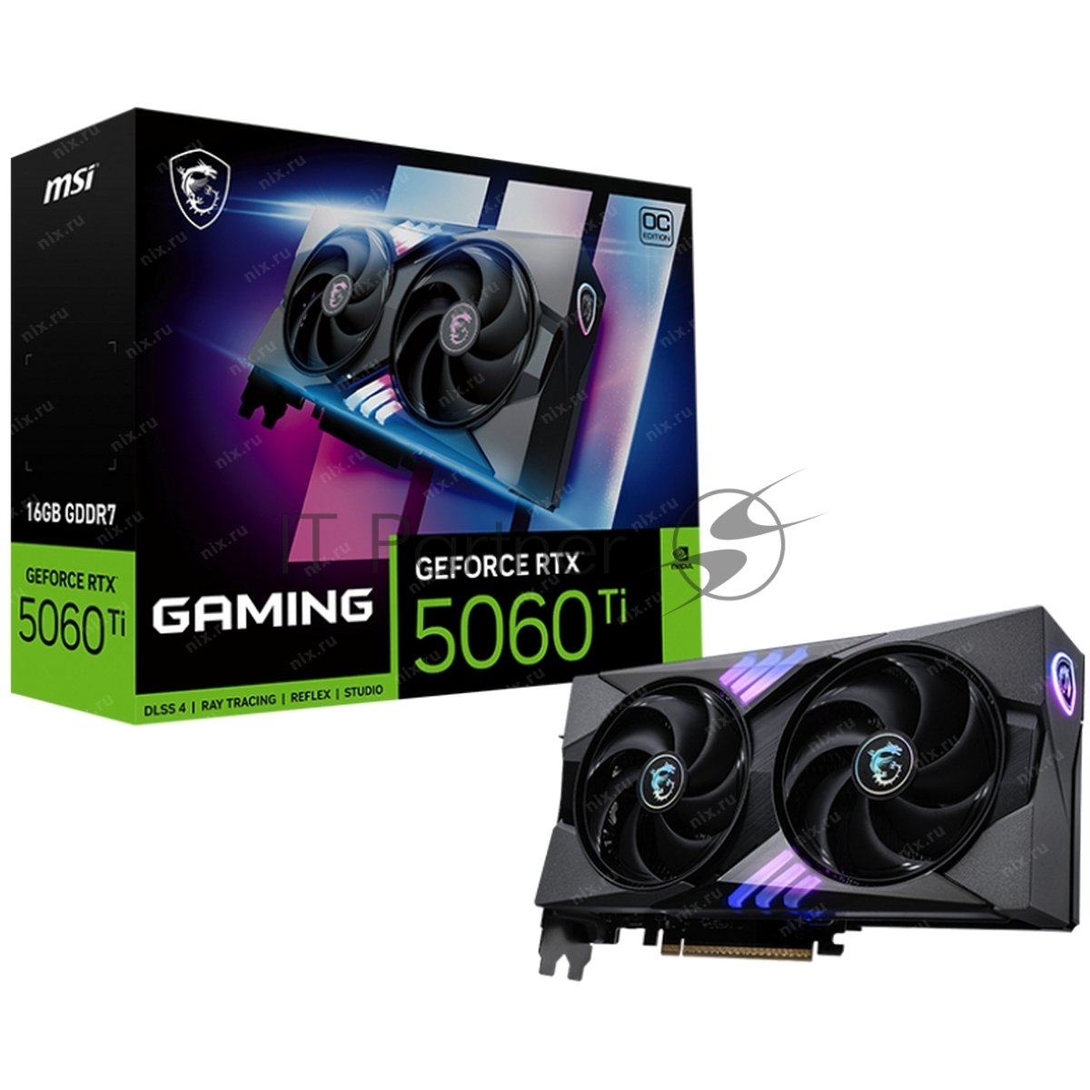 Видеокарта MSI NVIDIA - GeForce RTX 5060 Ti Gaming OC, PCI-E 5.0, GDDR7 16GB 128bit, 1x HDMI, 3x DP, max 7680 x 4320 (8K), 180Вт, 247мм, RTX 5060 TI 16G GAMING OC