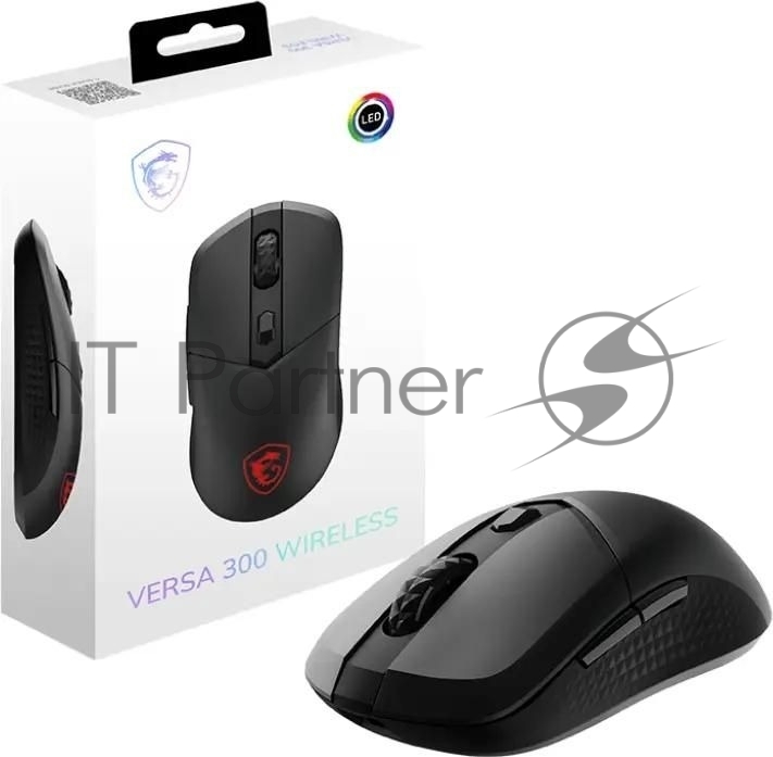 Мышь беспроводная/проводная MSI VERSA 300 черный, 8000 dpi, радиоканал, Bluetooth, USB, кнопки - 6