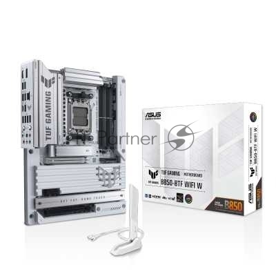 Материнская плата ASUS TUF GAMING B850-BTF WIFI W, AM5, AMD B850, 4xDDR5, 4xSATA, 3xM.2, 1xPCIe 5.0 x16, 1xPCIe 4.0 x16, 1xPCIe 3.0 x1, 1xDP, 1xHDMI, 1x2.5Gb LAN, Wi-Fi 7, Bluetooth 5.4, 1xUSB-C 20Gbps, 3xUSB-A 10Gbps, 4xUSB-A 5Gbps, 2xUSB-A 2.0, 5x3.5 мм, 7.1, ATX