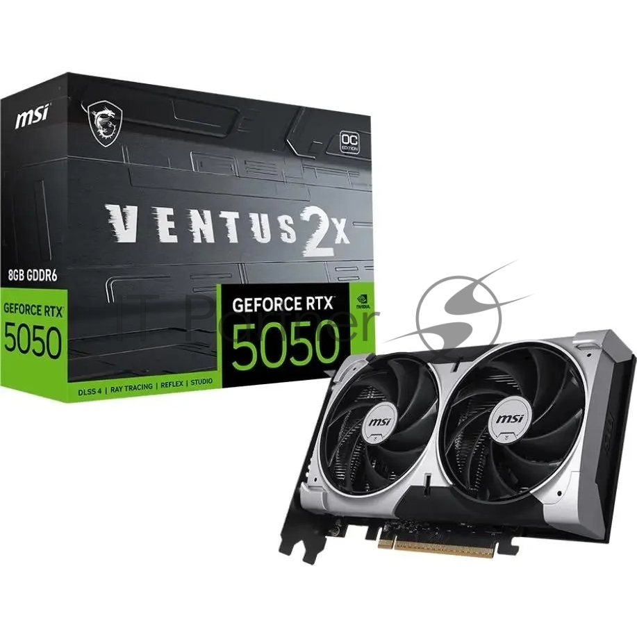 Видеокарта MSI GeForce RTX 5050 8G VENTUS 2X OC, NVIDIA RTX 5050, 8 ГБ GDDR6, 128 бит, PCI-e 5.0, 1xHDMI, 3xDP, 2617 МГц