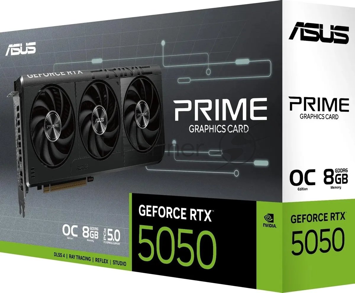 Видеокарта Asus NVIDIA - GeForce RTX 5050, PCI-E 5.0 16x, GDDR6 8GB 128bit, 1x HDMI, 3x DP, max 7680 x 4320 (8K), 130Вт, 268мм, 90YV0N70-M0NA00