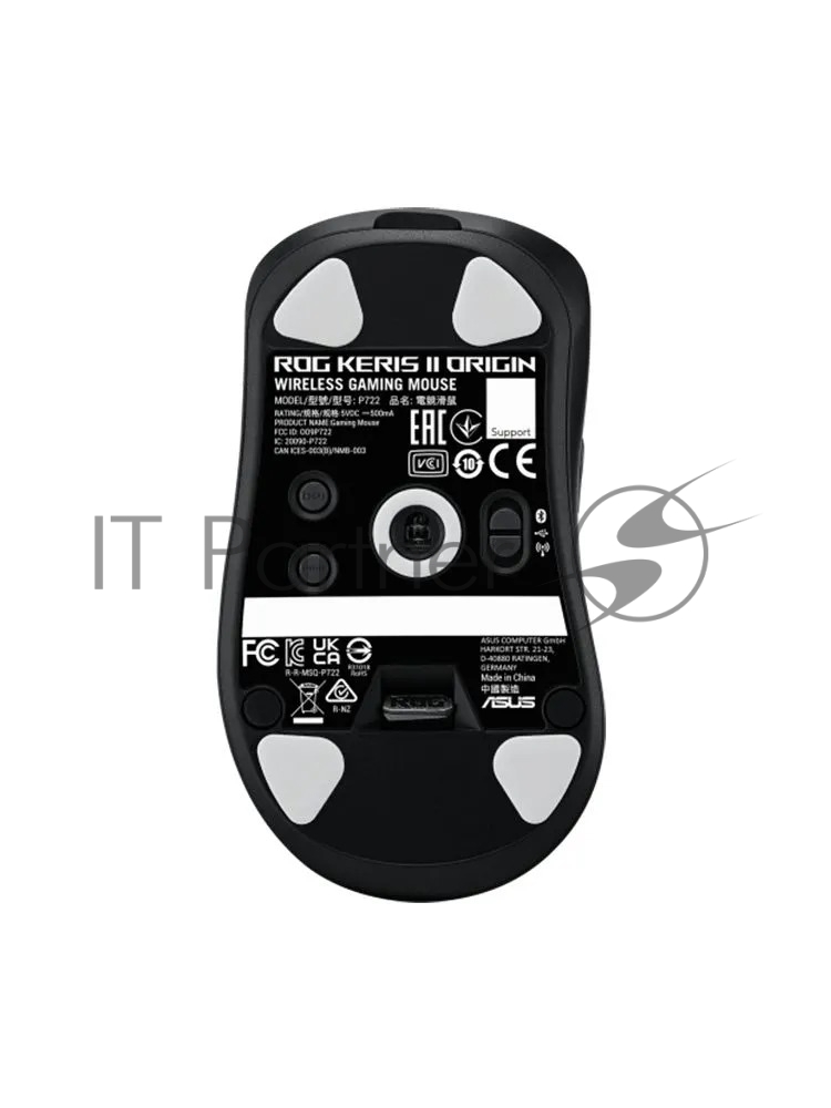 Мышь беспроводная/проводная ASUS ROG Keris II Origin чёрный, 42000 dpi, USB Type-A, радиоканал, Bluetooth, кнопки - 5