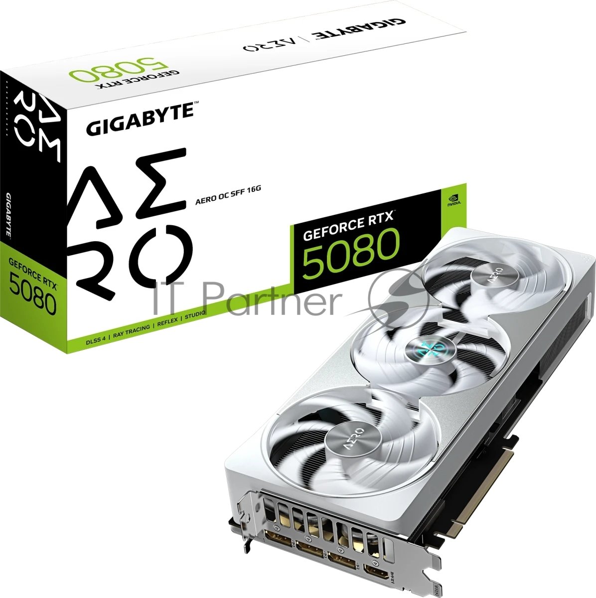 Видеокарта Gigabyte PCI-E 5.0 GV-N5080AERO OC-16GD 1.0 NVIDIA GeForce RTX 5080 AERO OC SFF 16Gb 256bit GDDR7 2730/30000 HDMIx1 DPx3 HDCP Ret