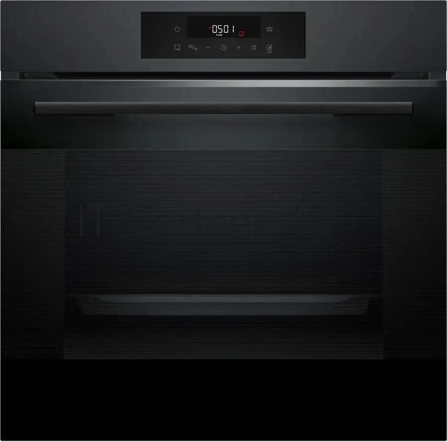 Духовой шкаф электрический Bosch HJG852YT0T Serie 6, 60 см, 66 л, черный матовый,сенсорное управление, 8 режимов+AutoPilot 30(30 автоматических программ), LCD-дисплей, галогенное освещение, самоочистка EcoClean,Soft Open and Soft Close door,телескопические направляющие на 2 уровнях