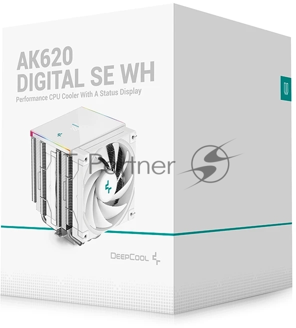 Кулер для процессора DEEPCOOL AK620 DIGITAL SE WH LGA20XX/1700/1200/115X/AM5/AM4 (9шт/кор, TDP 260W, PWM, DUAL Fan 120mm, 6 тепл. трубок, ARGB, белый) RET (R-AK620-WHADMN-GJD)