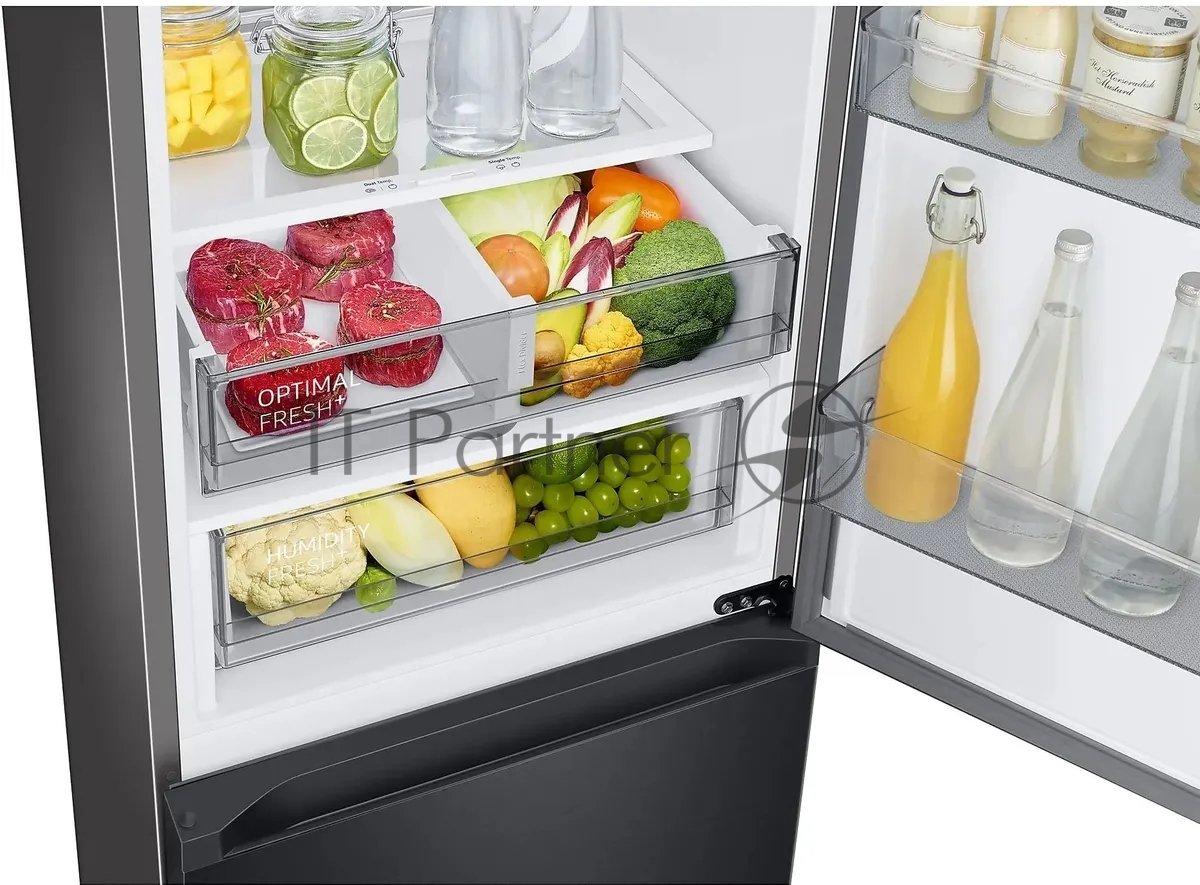 Холодильник Samsung RB34C7B5EB1/EF черный мат. двухкамерный 230/114л морозилка снизу, No Frost