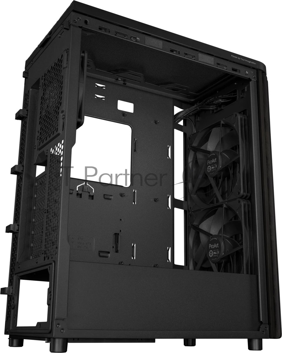 Корпус для ПК Asus - PROART PA401 WOOD METAL PWM BLACK, 2х2.5", 2х3.5/2.5", 2xUSB3.1, Midi Tower, без БП, цвет чёрный, 90DC00M0-B39010