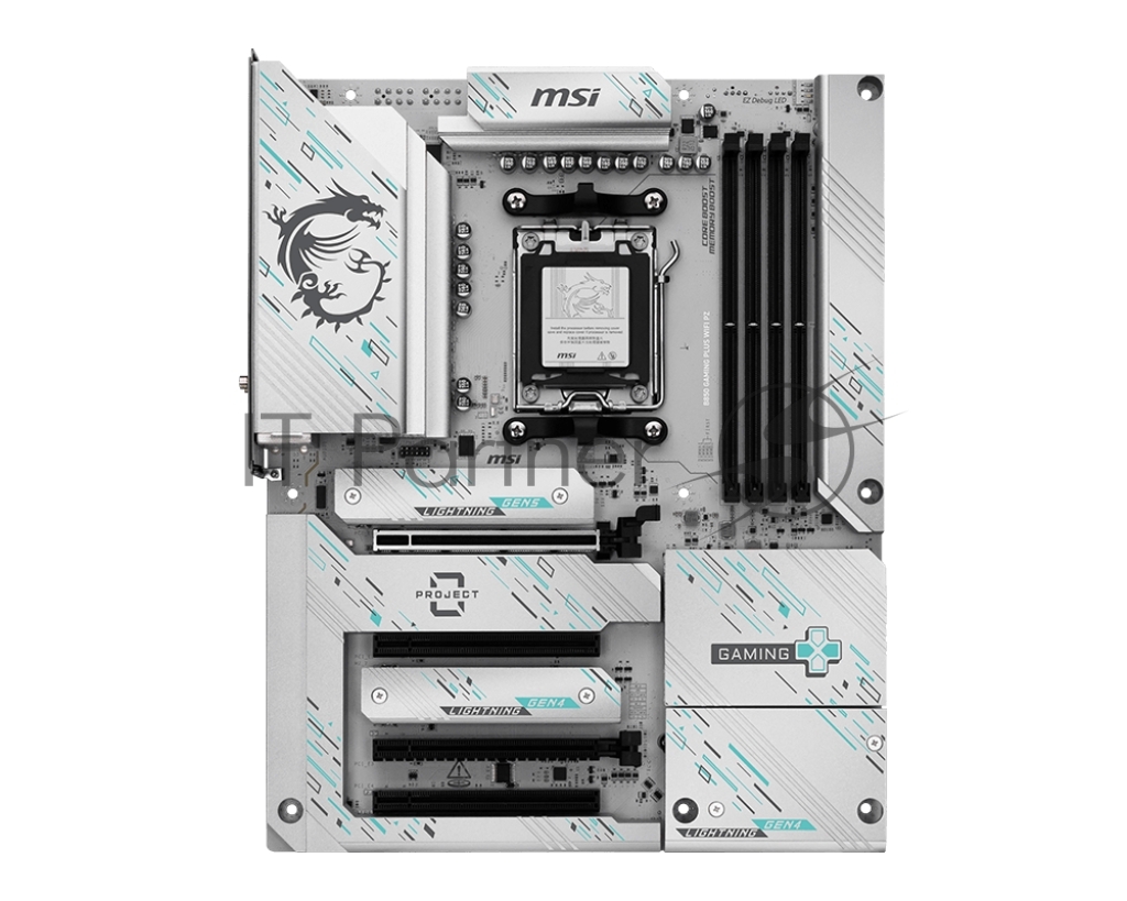 Материнская плата MSI B850 GAMING PLUS WIFI PZ, AM5, AMD B850, 4xDDR5, 4xSATA, 3xM.2, 1xPCIe 5.0 x16, 1xPCIe 4.0 x4, 2xPCIe 3.0 x1, 1xDP, 1x5Gb LAN, Wi-Fi 7, Bluetooth 5.4, 2xUSB-C 10Gbps, 1xUSB-C 5Gbps, 1xUSB-A 10Gbps, 1xUSB-A 5Gbps, 4xUSB-A 2.0, 3x3.5 мм, 7.1, ATX