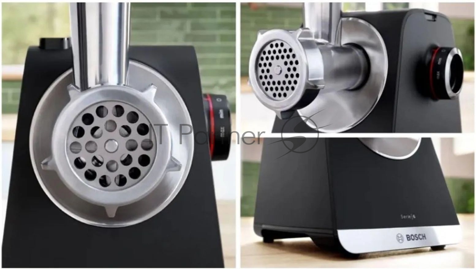 Мясорубка электрическая Bosch MFWS650B черный, 2100 Вт, 3.5 кг/мин, реверс, защита от перегрузки, насадки - 5