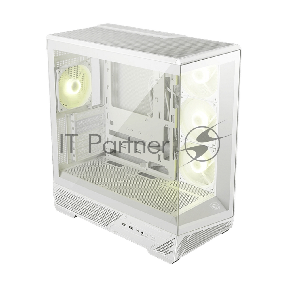 Корпус для ПК MSI MAG PANO 130R PZ White 2xUSB 3.2 Gen 1, 1xUSB 3.2 Gen2 Type-C, 3x120mm ARGB Reverse Blade Fan, 1x120mm ARGB Fan, 1 to 3 Fan PWM Splitter, Tempered Glass Window (306-7G32W21-HH9)