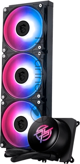 Система жидкостного охлаждения/ Water Cooling System MSI MPG CORELIQUID P13 360 (300W, 360mm, LED, Black, ARGB/ Fans: 3x120mm, 64.89CFM, 2050RPM/ Pump 20dBA, 3400RPM, Rad thickness 27mm/ S: 1851, 1700, AM5, AM4)