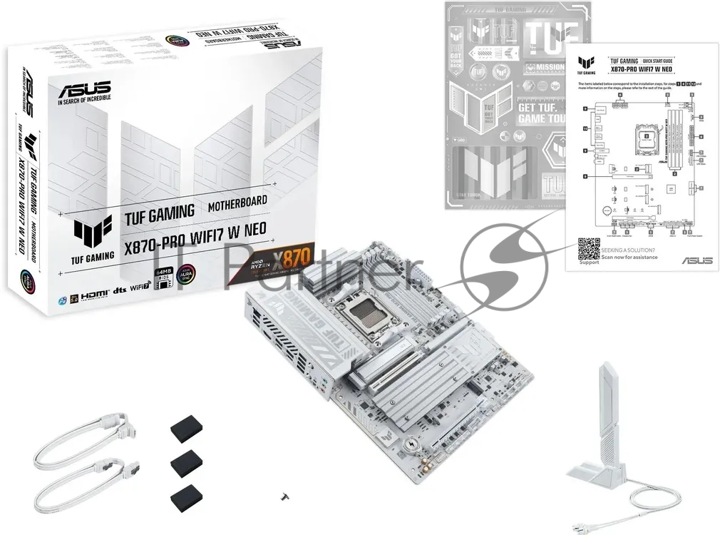 Материнская плата ASUS TUF GAMING X870-PRO WIFI7 W NEO, AM5, AMD X870, 4xDDR5, 2xSATA, 4xM.2, 1xPCIe 5.0 x16, 1xPCIe 4.0 x16, 1xHDMI, 1x5Gb LAN, Wi-Fi 7, Bluetooth 5.4, 2xUSB-C 40Gbps (USB4 / Gen3x2), 3xUSB-A 10Gbps, 4xUSB-A 5Gbps, 1xUSB-A 2.0, 3x3.5 мм, 7.1, ATX