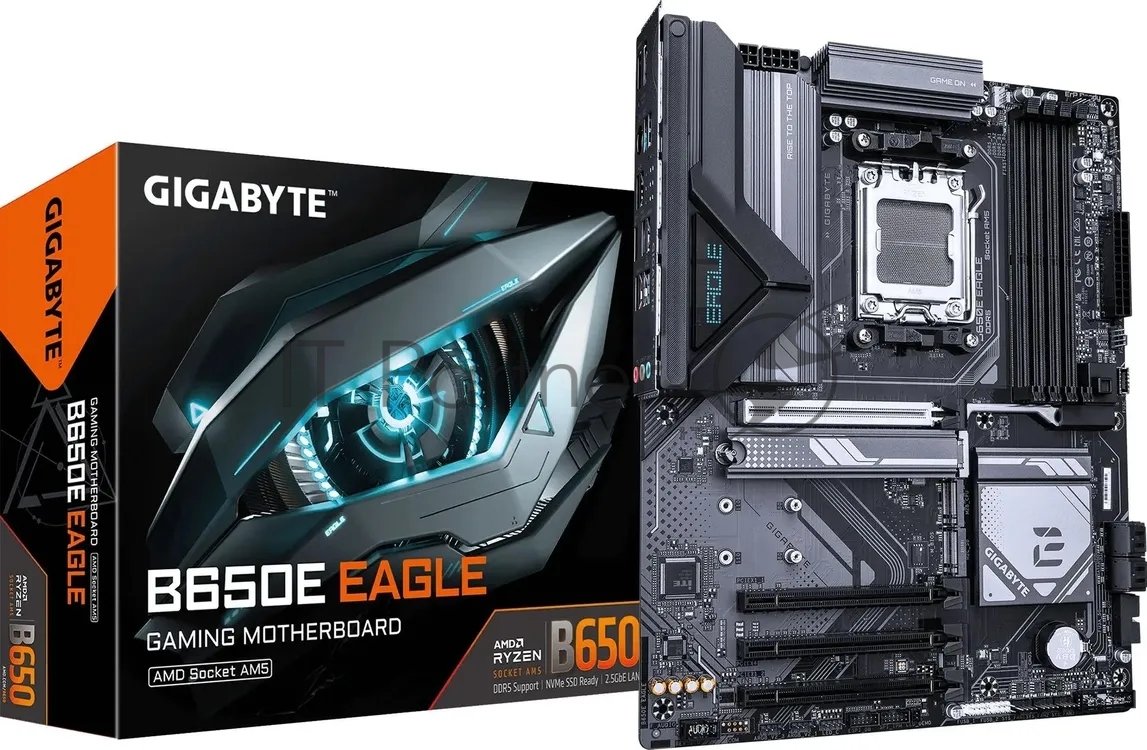 Материнская плата Gigabyte B650E EAGLE, AM5, AMD B650E, 4xDDR5, 4xSATA, 3xM.2, 1xPCIe 5.0 x16, 1xPCIe 4.0 x16, 2xPCIe 3.0 x16, 1xHDMI, 1xDP, 1x2.5Gb LAN, 1xUSB-C 5Gbps, 2xUSB-A 10Gbps, 2xUSB-A 5Gbps, 4xUSB-A 2.0, 1xPS/2, 3x3.5 мм, 7.1, ATX