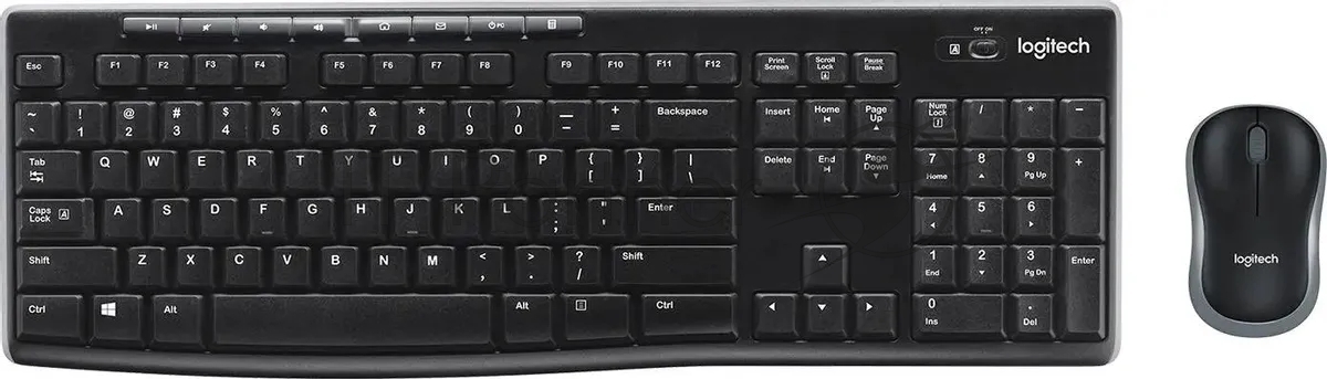 Комплект клавиатура+мышь Logitech MK270 беспроводной, USB, 1000 DPI, чёрный (неоригинальная гравировка)