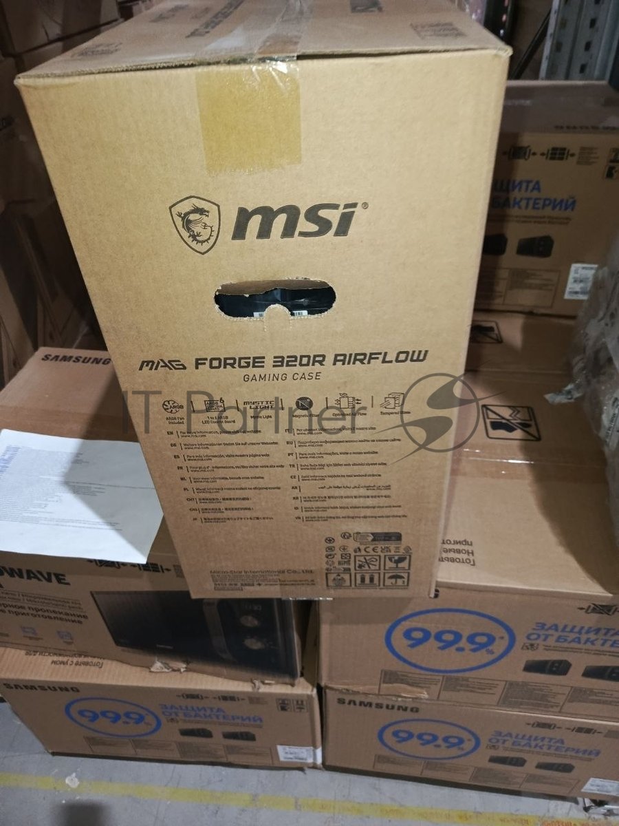 (Поврежденная упаковка) Компьютерный корпус MSI MAG FORGE 320R AirFlow Mid-Tower, ATX, 2xUSB 3.2, Audio I/O, 4x120mm ARGB Fan PWM ARGB Control Board, Tempered Glass Window