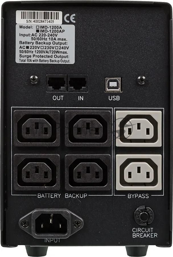 Источник бесперебойного питания Powercom Imperial IMD-1200AP 720Вт 1200ВА черный