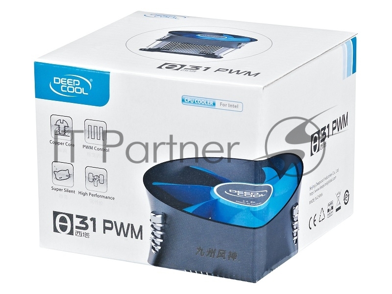 Кулер для процессора DEEPCOOL THETA 31 PWM LGA1200/115X (36шт/кор, TDP 95W, PWM, Fan 100mm, Al+Cu, на винтах) Color BOX (DP-ICAS-T31P)