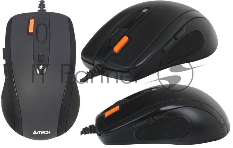 Мышь проводная A4Tech N-70FX черный, 1600 dpi, USB, кнопки - 7