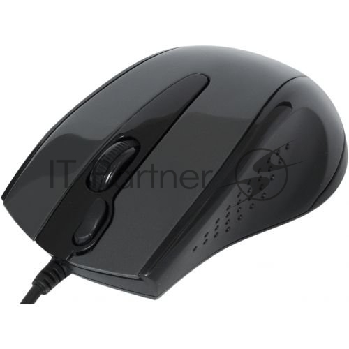 Мышь проводная A4Tech N-500F серый глянец/черный, 1200 dpi, USB, кнопки - 4