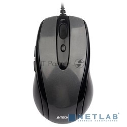 Мышь проводная A4Tech N-708X серый глянец/черный, 1600 dpi, USB, кнопки - 6