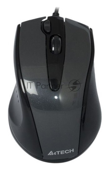 Мышь проводная A4Tech N-500F серый глянец/черный, 1200 dpi, USB, кнопки - 4