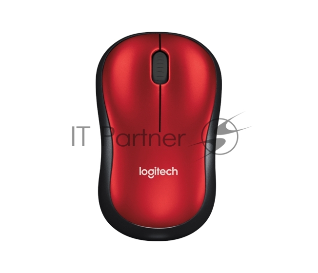 Мышь беспроводная Logitech M185, красный, 1000 dpi, радиоканал, USB, кнопки - 3