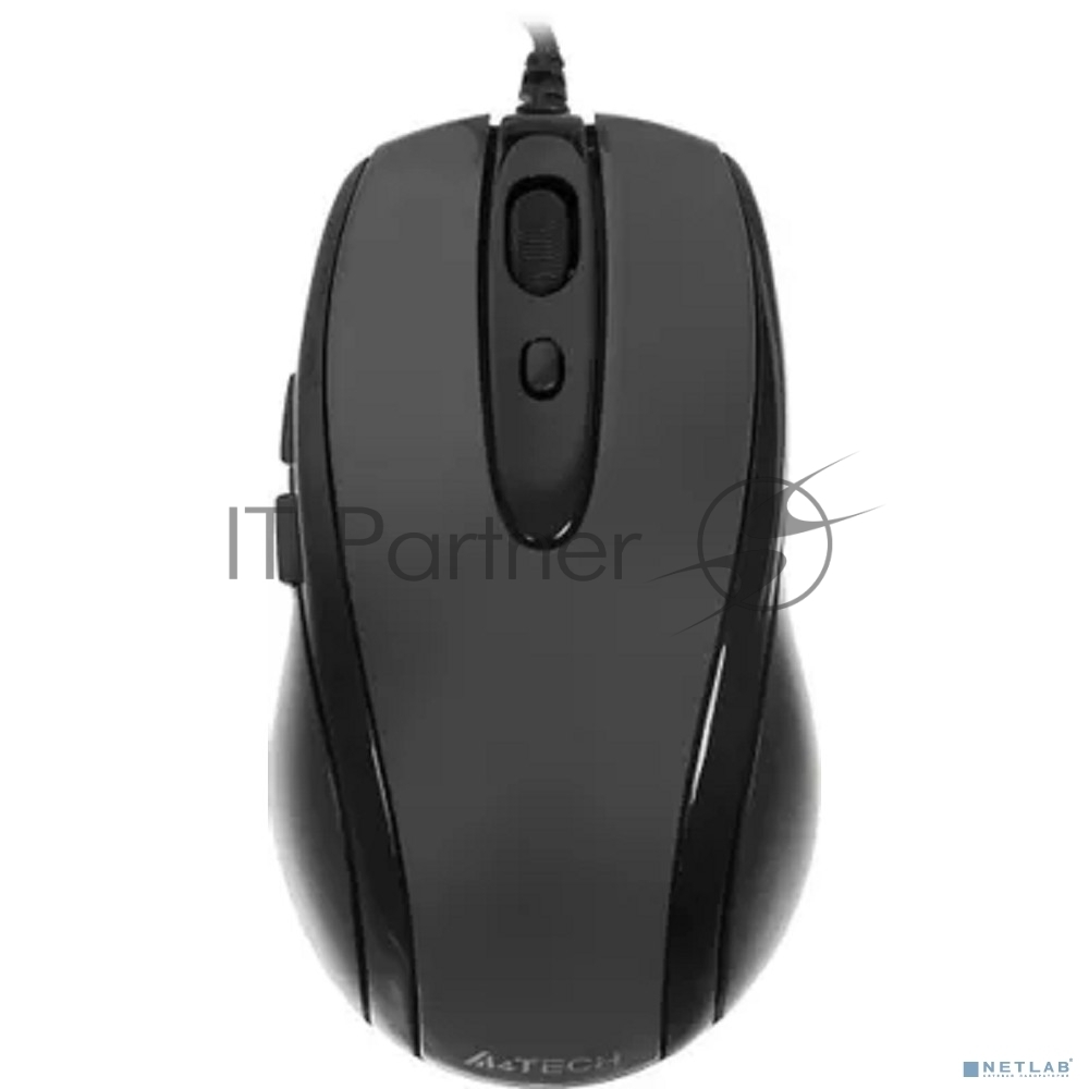 Мышь проводная A4Tech N-708X серый глянец/черный, 1600 dpi, USB, кнопки - 6