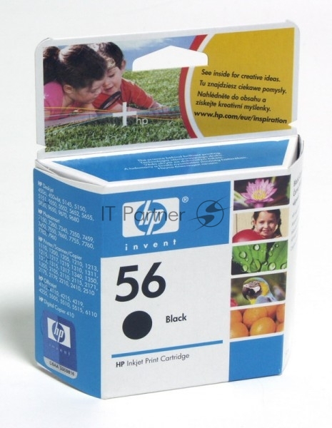 HP C6656AE Картридж №56, Black {DJ 5550/5150/5652/7150/7350/7550/7260/2110/2210/oj 6110, Black (19ml)}
