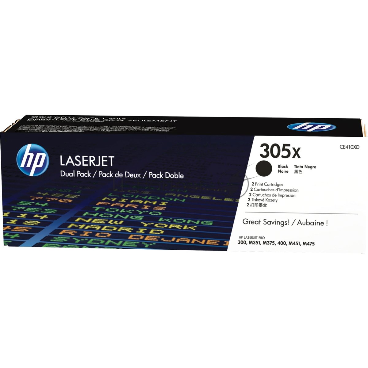 Картридж лазерный HP CE410XD черный двойная упаковка для CLJ Pro 300 Color M351/Pro 400 Color M451/Pro 300 Color MFP M375/Pro 400 Color MFP M475 2 х 4000 стр.