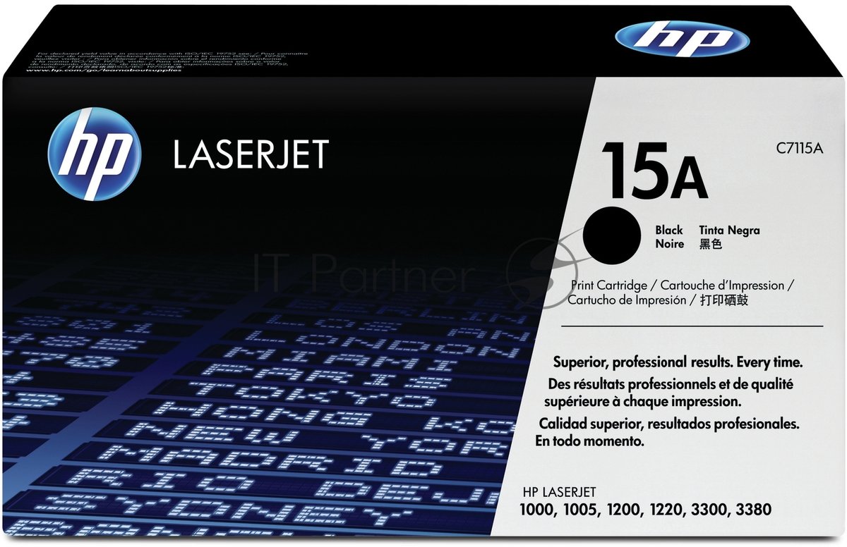 Картридж лазерный HP C7115A черный LJ 1000W/1200/1220/3300, (2500 стр.)