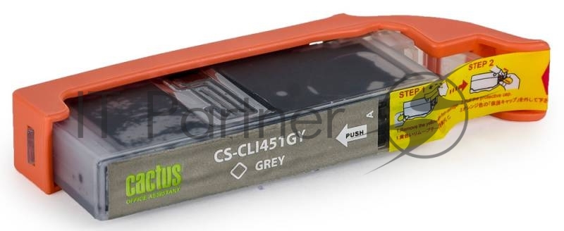 Картридж струйный Cactus CS-CLI451GY серый (10.2 мл) для Canon MG 6340/5440/IP7240