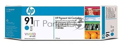 Картридж струйный HP №91 C9467A голубой для HP DJ Z6100 (775мл)
