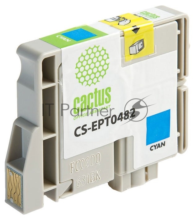 Картридж струйный Cactus CS-EPT0482 голубой (14.4 мл) для Epson Stylus Photo R200/R220/R300/R320/R340/RX500/RX600/RX620/RX640
