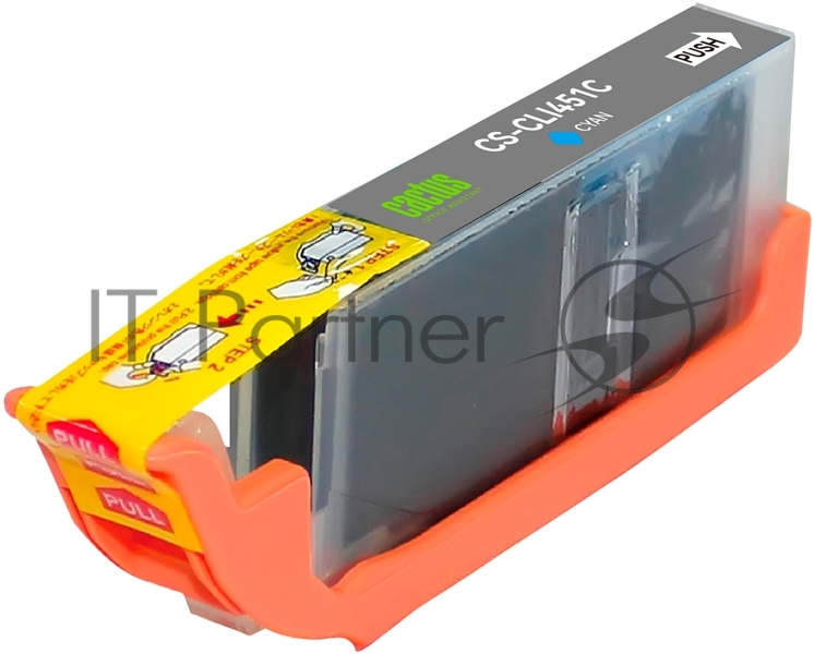 Картридж струйный Cactus CS-CLI451C голубой (10,2 мл) для Canon MG 6340/5440/IP7240
